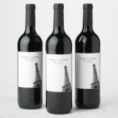 Parijs Frankrijk Bruiloft Minimalistische Wijn Lab Wijn Etiket (Flessen)