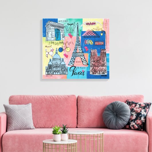 Parijs, Frankrijk Canvas Afdruk (Insitu (Woonkamer))