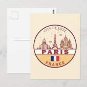 Parijs Frankrijk City Skyline Embleem Briefkaart (Voorkant / Achterkant)
