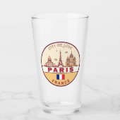 Parijs Frankrijk City Skyline Embleem Glas (Voorkant)