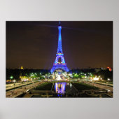 Parijs, Frankrijk - Eiffel 's nachts Poster (Voorkant)
