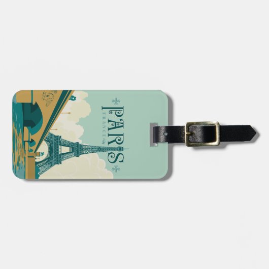 Parijs Frankrijk - Eiffel Tower Bagagelabel (Voorkant horizontaal)