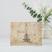 Parijs Frankrijk - Eiffel Tower Briefkaart (Staand voorkant)
