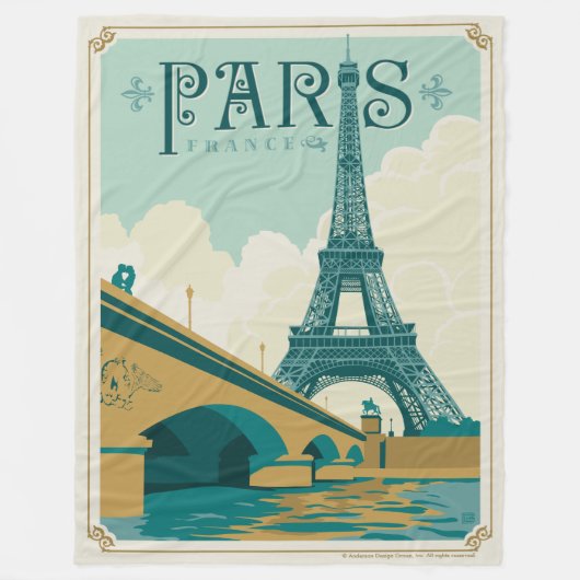 Parijs Frankrijk - Eiffel Tower Fleece Deken (Voorkant)