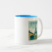 Parijs Frankrijk - Eiffel Tower Tweekleurige Koffiemok (Voorkant rechts)