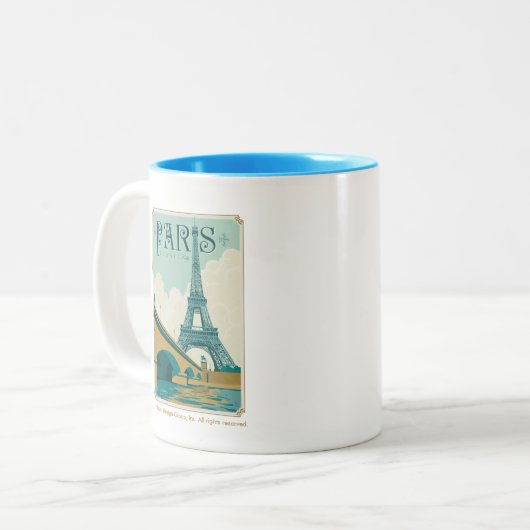 Parijs Frankrijk - Eiffel Tower Tweekleurige Koffiemok (Voorkant links)