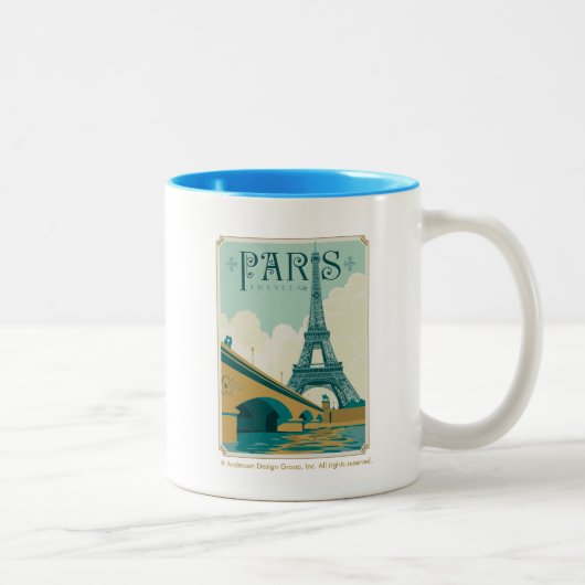 Parijs Frankrijk - Eiffel Tower Tweekleurige Koffiemok (Rechts)