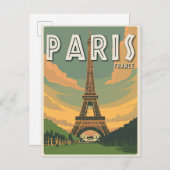 Parijs Frankrijk Eiffeltoren Briefkaart (Voorkant / Achterkant)
