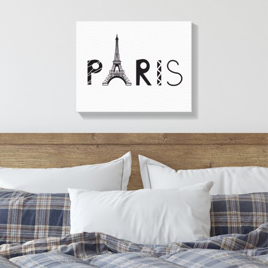 Parijs, Frankrijk | Eiffeltoren Canvas Afdruk (Insitu (Slaapkamer))