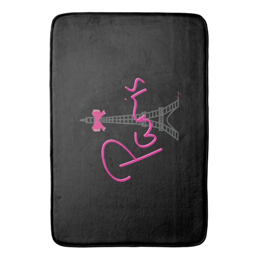 Parijs, Frankrijk, Eiffeltoren met roze boog, mode Badmat (Voorkant Verticaal)