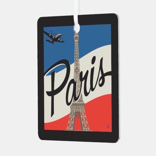 Parijs Frankrijk | Eiffeltoren Metalen Ornament (Voorkant links)