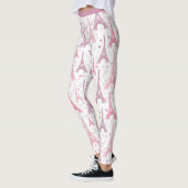 Parijs Frankrijk Eiffeltoren Roze Paarse Yoga Work Leggings (Links)
