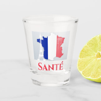 Parijs Frankrijk Eiffeltoren Vlag Franse kaart San Shot Glas