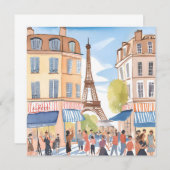 Parijs Frankrijk Eiffeltoren | Waterverf Kaart (Voorkant / Achterkant)
