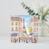 Parijs Frankrijk Eiffeltoren | Waterverf Kaart (Staand voorkant)