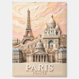 Parijs Frankrijk Europa Modern Pastel Textuur Reis Magneet