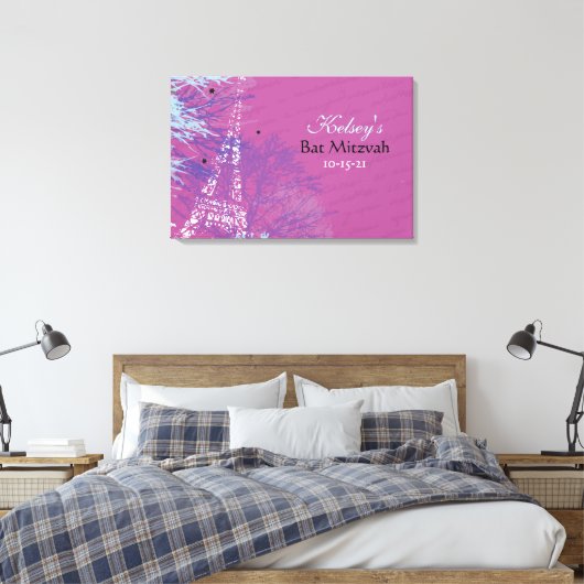 PARIJS FRANKRIJK FRANS Bar Bat Mitzvah Inlogbord Canvas Afdruk (Insitu (Slaapkamer))