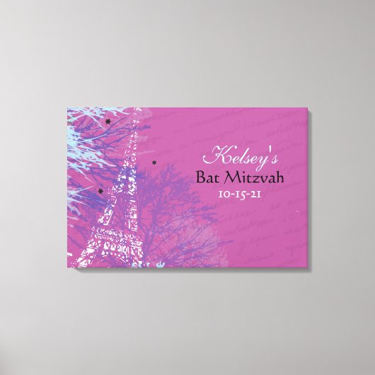 PARIJS FRANKRIJK FRANS Bar Bat Mitzvah Inlogbord Canvas Afdruk (Voorkant)