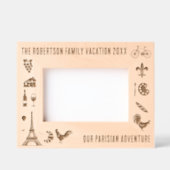 Parijs Frankrijk Gezinsvakantie Gepersonaliseerd 6 Gegraveerde Lijstjes (Voorkant)