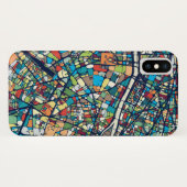Parijs Frankrijk | Kleurrijke kaart Case-Mate iPhone Case (Achterkant (horizontaal))