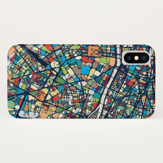Parijs Frankrijk | Kleurrijke kaart Case-Mate iPhone Case (Achterkant (horizontaal))
