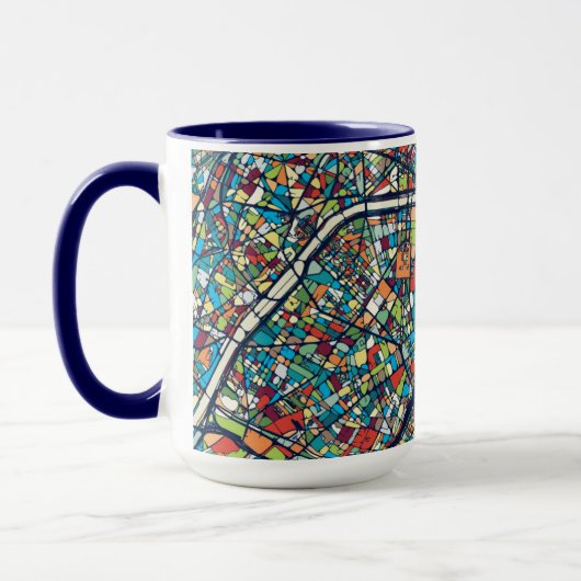 Parijs Frankrijk | Kleurrijke kaart Mok (Links)