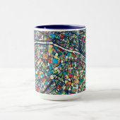 Parijs Frankrijk | Kleurrijke kaart Mok (Midden)