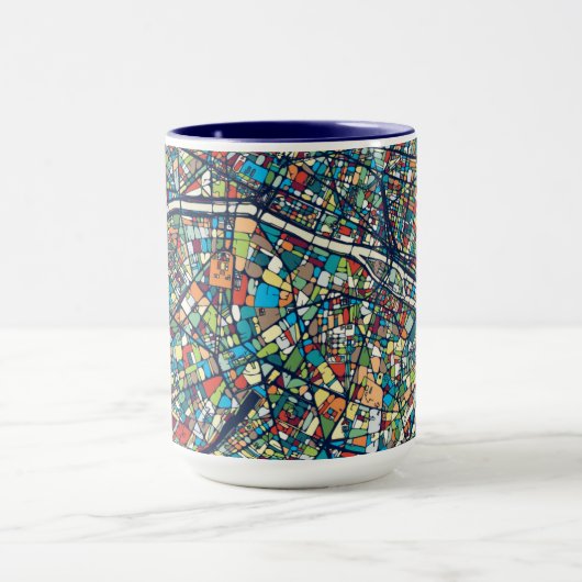 Parijs Frankrijk | Kleurrijke kaart Mok (Midden)