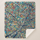 Parijs Frankrijk | Kleurrijke kaart Sherpa Deken (Voorkant)