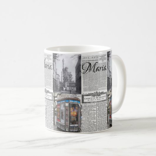 Parijs Frankrijk kranten Mok (Voorkant rechts)