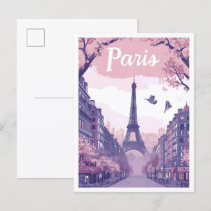Parijs Frankrijk Kunst Reizen Illustratie Briefkaart