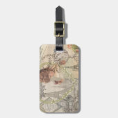 Parijs Frankrijk  meisje Eiffel Bagagelabel (Voorkant verticaal)