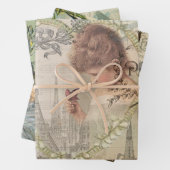 Parijs Frankrijk  meisje Eiffel Inpakpapier Vel (In situ)