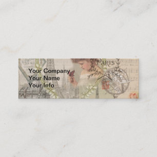 Parijs Frankrijk  meisje Eiffel Mini Visitekaartje