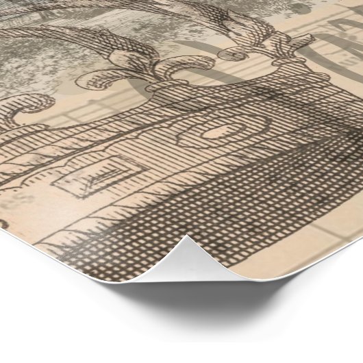 Parijs Frankrijk  meisje Eiffel Perfect Poster (Hoek)