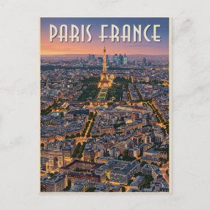 Parijs Frankrijk Mid-Century Modern Silhouette Kun Briefkaart