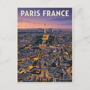Parijs Frankrijk Mid-Century Modern Silhouette Kun Briefkaart