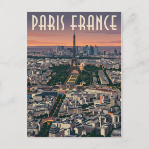 Parijs Frankrijk Mid-Century Modern Silhouette Kun Briefkaart