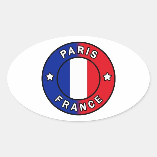 Parijs Frankrijk Ovale Sticker (Voorkant)