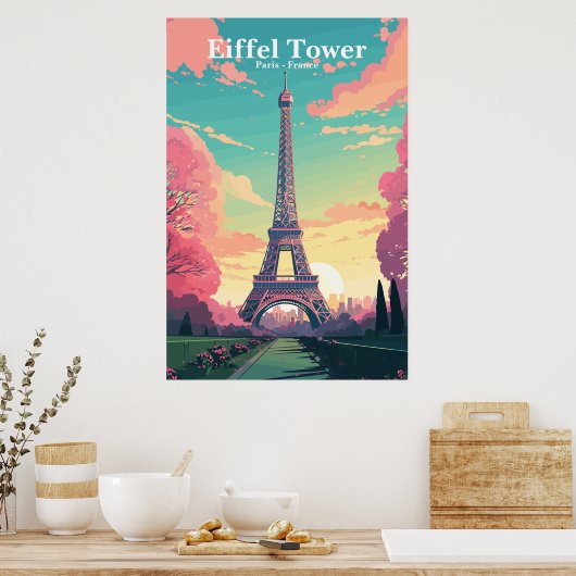 Parijs frankrijk poster voor oldtimers (Keuken)