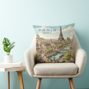 Parijs Frankrijk Reis Kunst Vintage Kussen