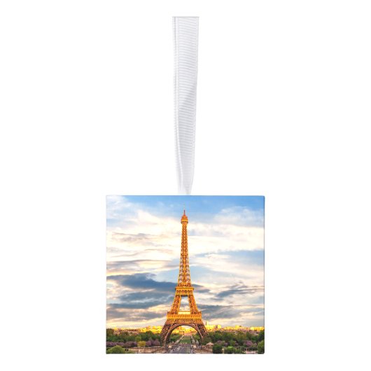 Parijs Frankrijk Reisfoto's Kerstmis Kubus Ornament (Rechts)