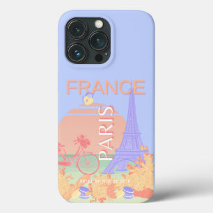 Parijs, Frankrijk, Reiskunst, Preppy, Pastel, Blau iPhone 13 Pro Hoesje