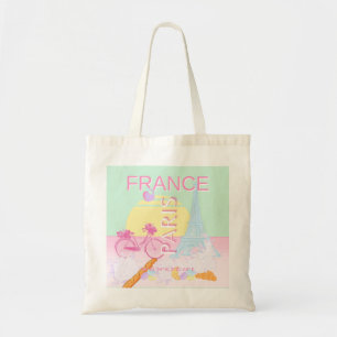Parijs, Frankrijk, Reiskunst, Preppy, Pastel, Groe Tote Bag