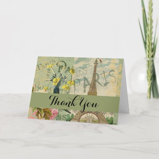 Parijs Frankrijk Reizen Antiek kunstschilderkunst Bedankkaart (Voorkant)