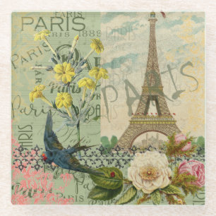 Parijs Frankrijk Reizen Antiek kunstschilderkunst Glazen Onderzetter