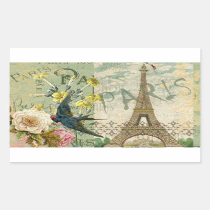 Parijs Frankrijk Reizen  Antiek kunstschilderkunst Rechthoekige Sticker