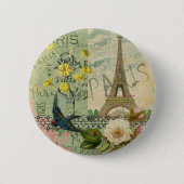 Parijs Frankrijk Reizen  Antiek kunstschilderkunst Ronde Button 5,7 Cm (Voorkant)