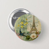 Parijs Frankrijk Reizen Antiek kunstschilderkunst Ronde Button 5,7 Cm (Voorkant /achterkant)
