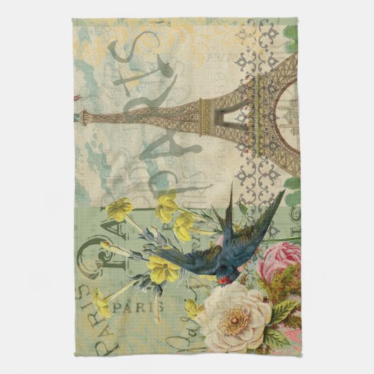 Parijs Frankrijk Reizen  Antiek kunstschilderkunst Theedoek (Verticaal)